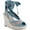 Medium Blue, variant on Guess Womens Halona Denim Peep Toe Wedge Sandals
