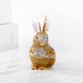 thumbnail image 3 of Golden Rabbit Hinged Trinket Box - Hand-Plated Enameled Jewelry Box for Thanksgiving Day Gift - Cute Animal Ornament for Home Decor, 3 of 4