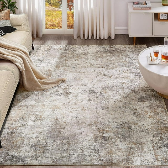 x Area Rug Living Room Rugs - Washable Neutral Modern Abstract Soft Thin Large Rug Indoor Floor No Slip Rug Carpet for Bedroom Under Dining Table Home Office Decor -