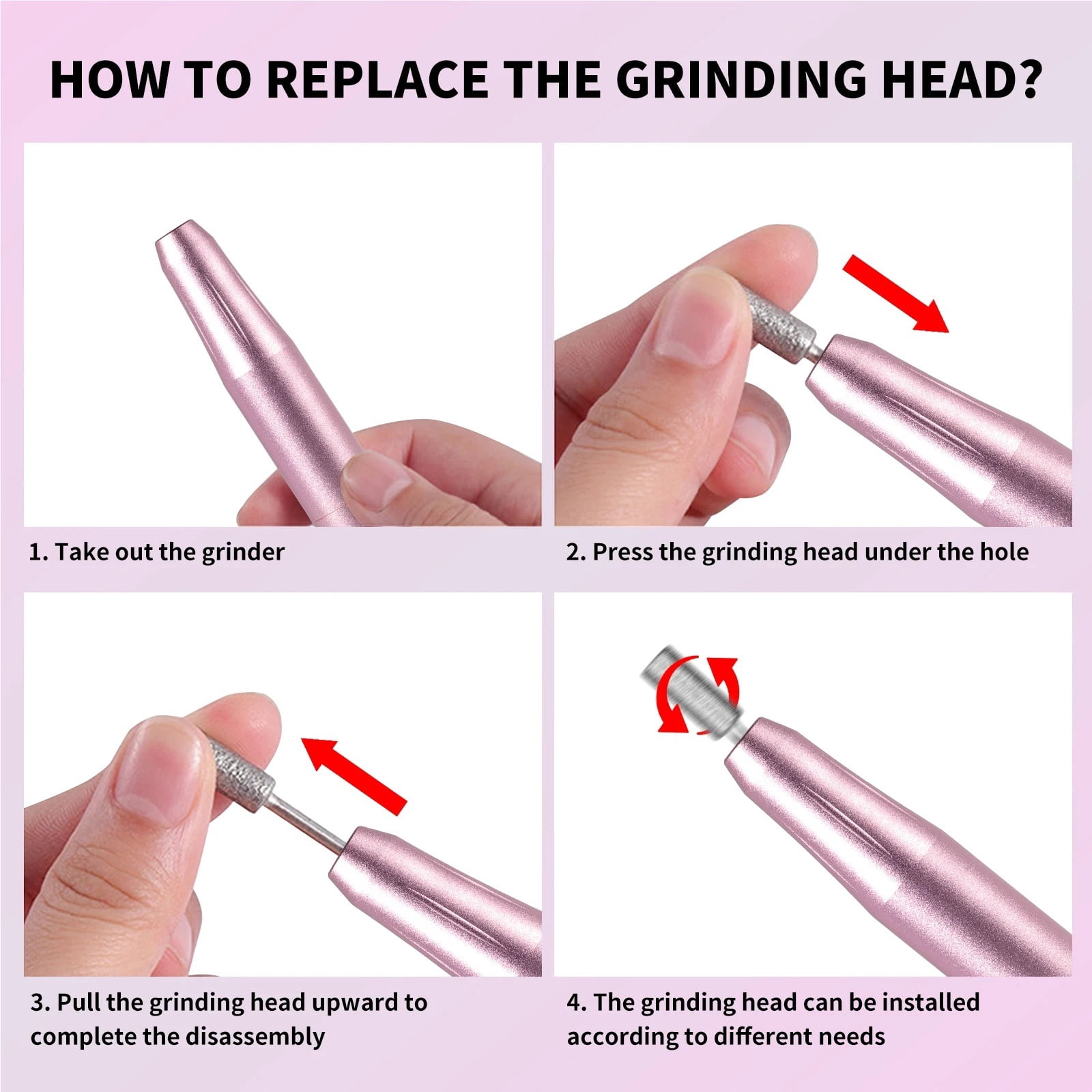 Electric Nail Drill Professional USB Portable Nail Drill Pen Low Voice Nail File for Acrylic Gel Nails Manicure Salon Use