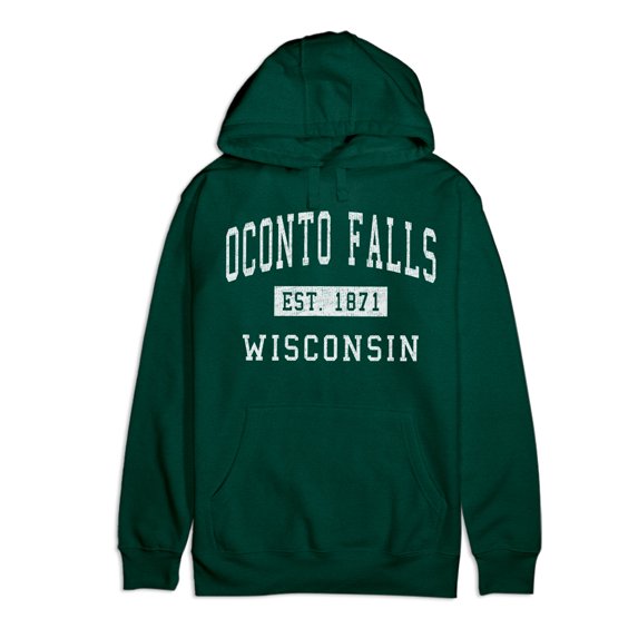 Oconto Falls Wisconsin Classic Established Premium Cotton Hoodie