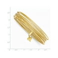 thumbnail image 2 of 14K Yellow Gold With Dangle Heart Slip-On Set Of 7 Textured Bangles (8 X 11) Made In Indonesia db531, 2 of 2