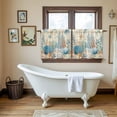 thumbnail image 4 of Teal Blue Coastal Tier Curtains 36 Inch Length, Summer Beach Starfish Shell Coral Nautical Retro Cafe Short Curtains for Bathroom Sink, Kitchen Curtain Light Filtering Drapes 2 Panels 27.5"Wx36"L, 4 of 8