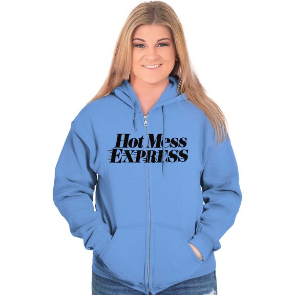 Hot Mess Express Rebel Girly Messy Zip Hoodie Sweatshirt Women Brisco Brands 2X
