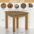 thumbnail image 6 of Bambloom 12" Corner Shower Stool,Bamboo Shower Foot Rest for Shaving Legs,Non-Slip Waterproof Small Shower Stool for Inside Shower,Walnut, 6 of 7