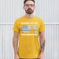 thumbnail image 3 of Tee Hunt Blessed are The Peacemakers T-Shirt Thin Line Police Officers Men's Tee, Yellow, Large, 3 of 5