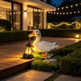 thumbnail image 4 of Estatua de jardín de pato solar con luz solar, adorno de resina para jardín exterior y decoración del jardín del balcón del patio, 4 of 6