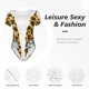 thumbnail image 4 of Fotbe Leopard Gnomes Body de Mujer con Cuello Redondo y Mangas Cortas, Sin Mangas Ajustado, Suave, Cómodo y Básico-X-Large, 4 of 7