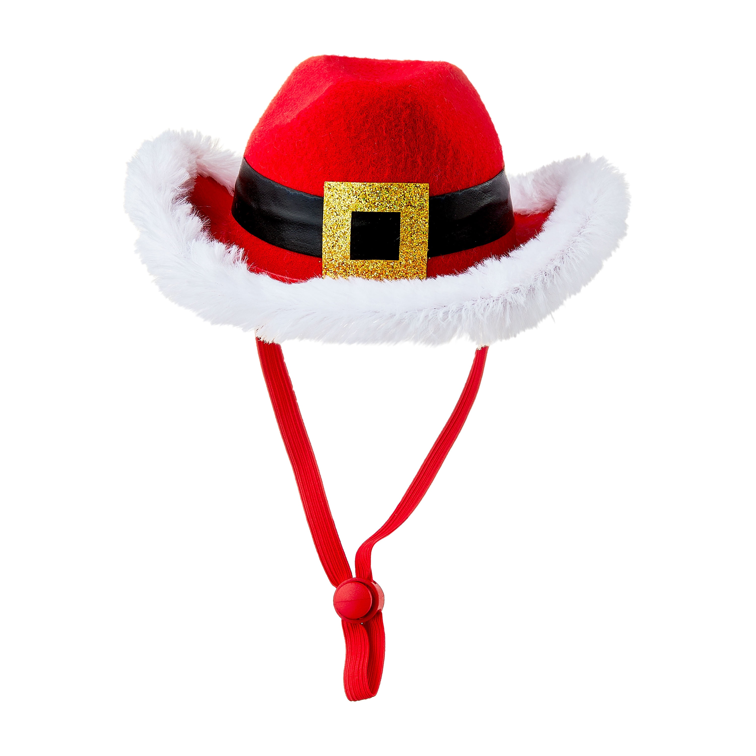 Vibrant Life Holiday Pet Santa Cowboy Hat for Dogs, Red, Medium/Large