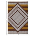 thumbnail image 3 of Casavani Handblock Printed Brown Cotton Dhurrie Hallway & Kitchen Runner Rug Home Decor Kilim 2.6x4 feet, 3 of 7