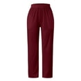 thumbnail image 4 of Womens Casual Pants Ladies Daily Home Outdoor Elastic Waist Side Pockets Trousers Leisure Pant Slacks for Women M, 4 of 6