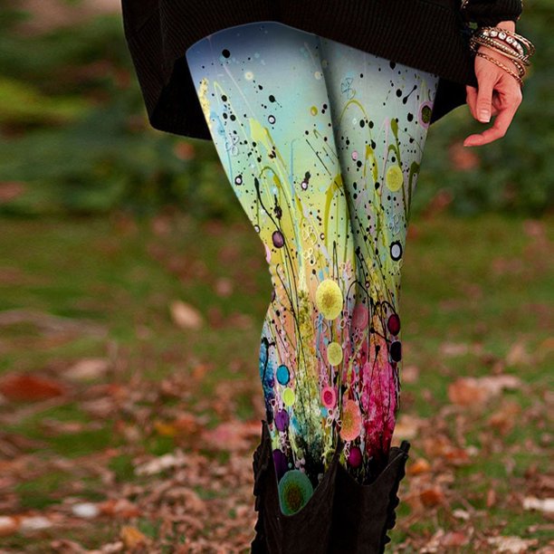 WILLBEST Leggings Estampados de Cintura Alta Para Mujer, Pantalones de Yoga Casuales, Cómodos, Elásticos, Suaves y Transpirables, Para Entrenar, Correr y Atléticos. Mediana