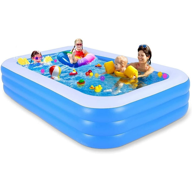 Inflatable Swimming Pool, FullSized Family Kiddie Blow up Pool for