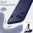 thumbnail image 5 of JETech Magnetic Silicone Case for iPhone 17 Pro, Compatible with MagSafe, Silky Touch (Dark Blue), 5 of 7