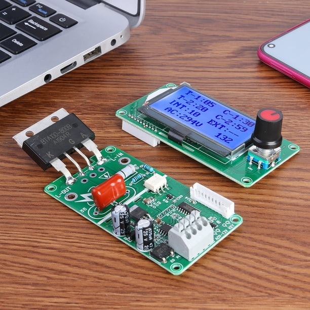 Tablero De Control De Soldadora Por Puntos Módulo de control de tiempo del codificador de pulso dual doble de la máquina de soldadura por puntos LCD 100A