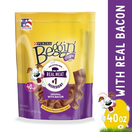 Purina Beggin Strips Dog Training Treats Original With Bacon 40 oz. Pouch