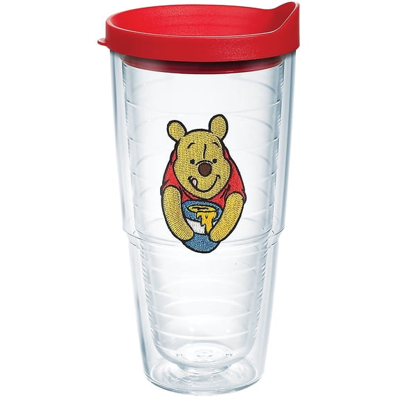 Tervis 24 oz. Winnie The Pooh Patch Travel Tumbler With Lid 24 oz. Tumbler Red/yellow/blue