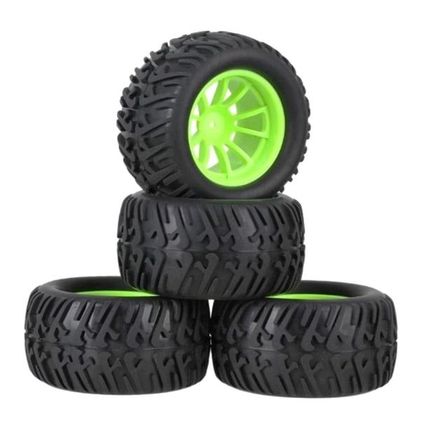 Juego de Llantas Y Neumáticos para HSP 94111 94188 Buggy Monster Trucks Verde Sunnimix rc ruedas y neumáticos