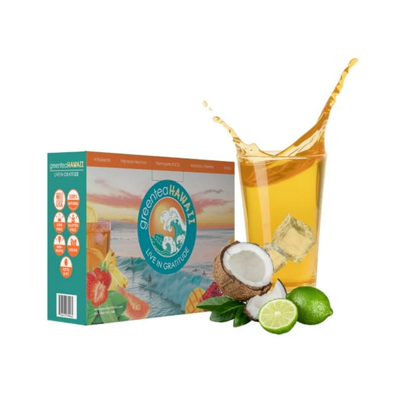 Green Tea Hawaii Coconut Lime Flavor Tea Powder Noni Juice for Weight Loss - 60 Packets