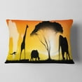 thumbnail image 2 of Designart African Wildlife Panorama - African Throw Pillow - 12x20, 2 of 5