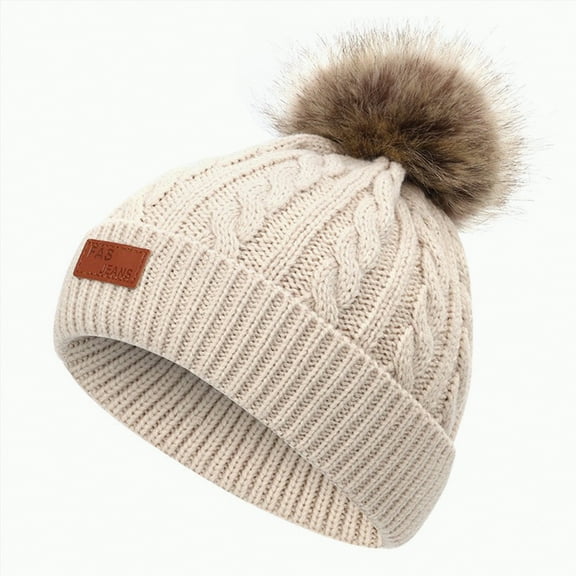 TAmten Baby Beanie Hat, Infant Newborn Toddler Winter Warm Knit Cap for Little Boys Girls, Winter Warm Hat(Khaki,1-11 Years)