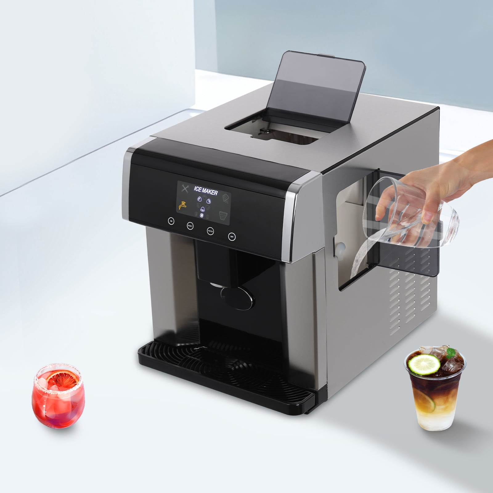 Countertop Ice Maker Dispenser, 2-in-1 Ice Water Maker, Electric Ice Dispenser