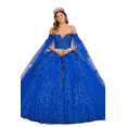 thumbnail image 5 of Women's Elizabeth K 3D Butterfly Cape Sleeve Ball Gown Gl3111 Royal Blue Size XS, 5 of 5