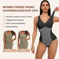 thumbnail image 3 of Vaslanda Women Thong Shapewear Bodysuit Tops with Built-in Bra Pads Smooth Tummy Control Body Shaper, 3 of 7