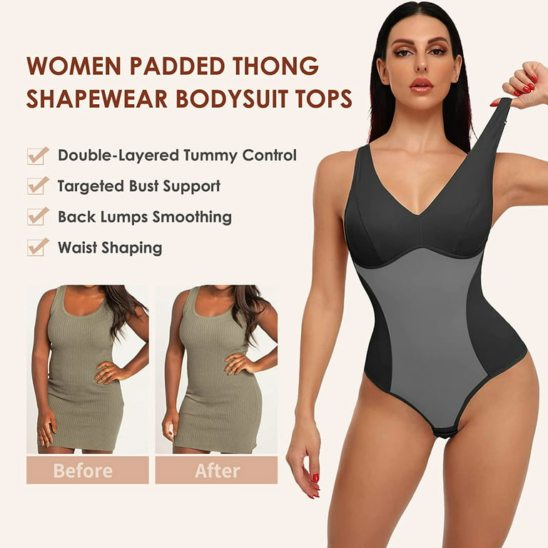 Irisnaya Women's Shapewear Bodysuit Tummy Control Thong Waist
