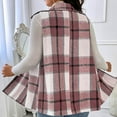 thumbnail image 6 of Plaid Vest for Women Sleeveless Lapel Collar Coats with Decorative Pockets Color Block Fall Casual Outwear Jacket, 6 of 6