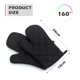 thumbnail image 2 of Guantes de horno resistentes al calor, guantes de cocina antideslizantes gruesos, guantes de cocina flexibles para cocinar, hornear, barbacoa, 1 par (negro), 2 of 4
