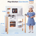 thumbnail image 7 of Yexmas Kids Play Kitchen,Wooden Pretend Kitchen Play Set for Toddlers with Chalkboard,Stove&Cookware Accessories,Toddler Toy Kitchen Gift for Boys Girls, White, 7 of 7