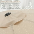 thumbnail image 3 of Topbuy 13 FT Patio Umbrella Double-Sided Market Umbrella with 36 Solar-Powered LED Lights Cross Base Included Beige, 3 of 10