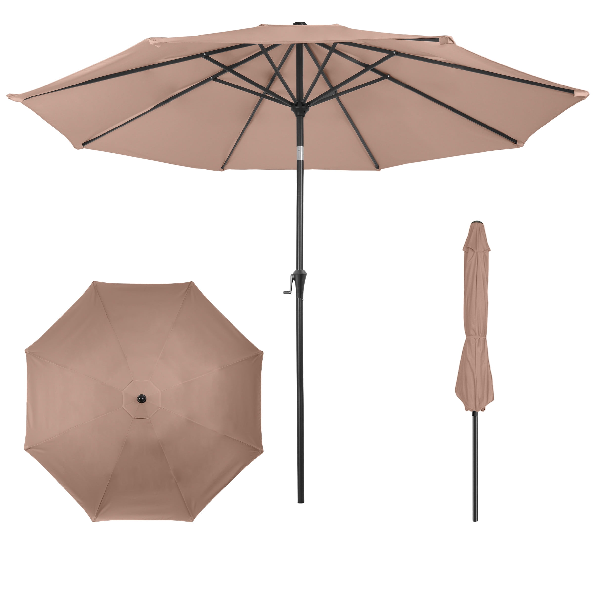 Villacera 9FT Outdoor Patio Umbrella Shade with Auto Tilt, Beige