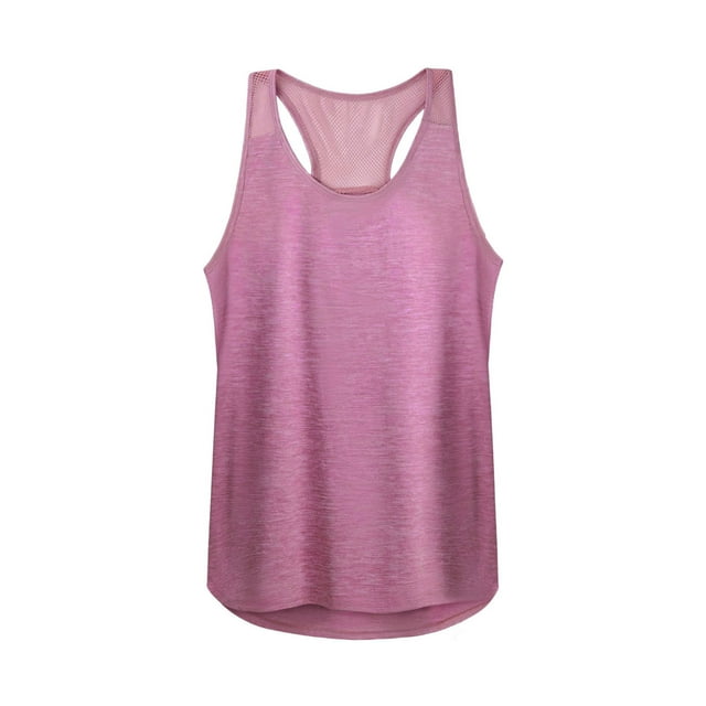WTXUE Tank Tops Sleeveless, Scoop Neck Mesh Tank Top Women Racerback Tops Tank Workout Running Shirts Racerback Yoga Patchwork, Activewear for Women Pink/Patchwork XXL