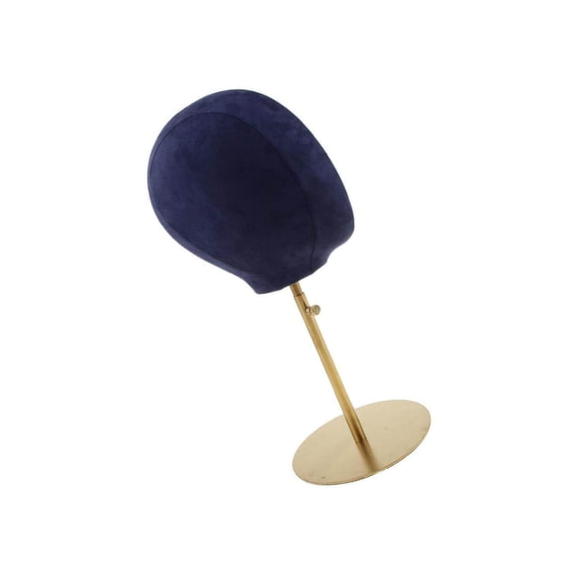 Mannequin de Liège en Daim Tête Chapeau Rack Perruque Support Présentoir Bleu Foncé