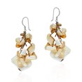 thumbnail image 2 of Brown Mother of Pearl Cluster Shell Drop Sterling Silver Earrings, 2 of 6