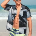 thumbnail image 5 of KLL Men's Hawaiian Shirt Short Sleeve Button Down Beach Shirts-Valley Gray Dragon, 5 of 5