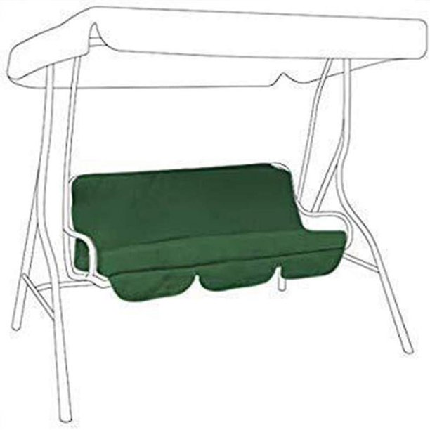 Funda para columpio de 150 x 150 x 10 cm, color verde, funda de repuesto para columpio de patio de 3 plazas, funda para columpio de porche, funda para silla para columpio de jardín y exterior