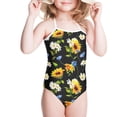 thumbnail image 2 of SEANATIVE Lace Up One Piece Bathing Suit Beach Summer Swimwear Aesthetic Size 7-8 Durable Sunflower Daisy Kids Girls Swimsuit Tankini, 2 of 5