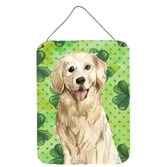 Shamrocks Golden Retriever Wall or Door Hanging Prints
