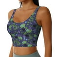 thumbnail image 2 of Goofa Magic Toads in Hats Printed Sports Bras for Women, High Impact Running Bra Workout Crop Tank Tops Longline Sports Bra Push up-Medium, 2 of 9