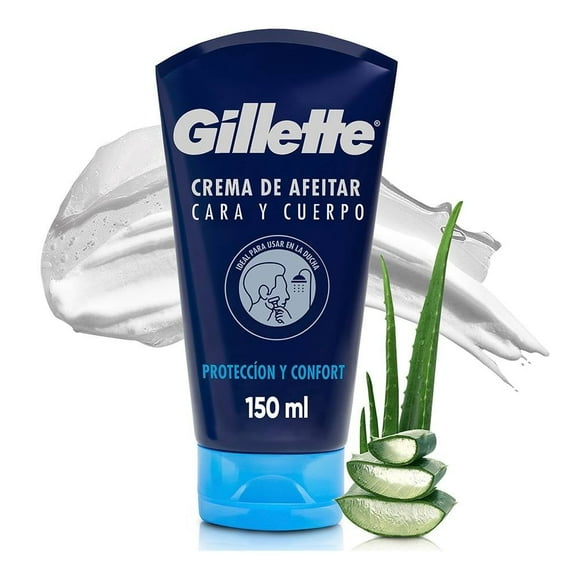 Crema para afeitar Gillette Cara y cuerpo para rasurar con rastrillo hombre 150 ml