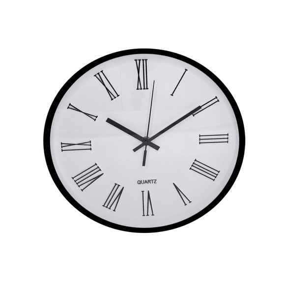 Reloj Análogo de Pared Plástico Clásico con Cuarzo blanco