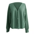 thumbnail image 2 of ZHOGXU Women'S Knit Cardigan V Neck Long Sleeve Solid Color Buttons Slim Fit Comfortable Fashion Sweater Coat For Casual Daily Wear Green Xxl, 2 of 4