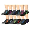 thumbnail image 1 of James Fiallo Men's 12-Pairs Performance Low Cut Athletic Sport Socks 2927-3, 1 of 8