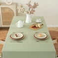thumbnail image 2 of 100% Pure Linen Tablecloth, 55x55 Inch Square Table Cover - Sage, 2 of 7