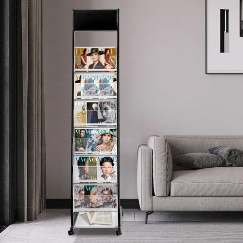 Literature Stand Brochure Floor Rack Magazine Catalog Display Holder 6 Shelves