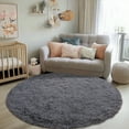 thumbnail image 2 of Socofuz Fluffy Carpets for Living Room, 6X6ft Circle Dark Gray Indoor Modern Plush Area Rug for Bedroom, Kids Girls Room, 2 of 8