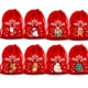 thumbnail image 2 of Microstar 50 unids/bolsa paquete rojo bolsa de regalo de boca Feliz Navidad cordón decoración de Navidad bolsas de embalaje de galletas de caramelo, 2 of 4